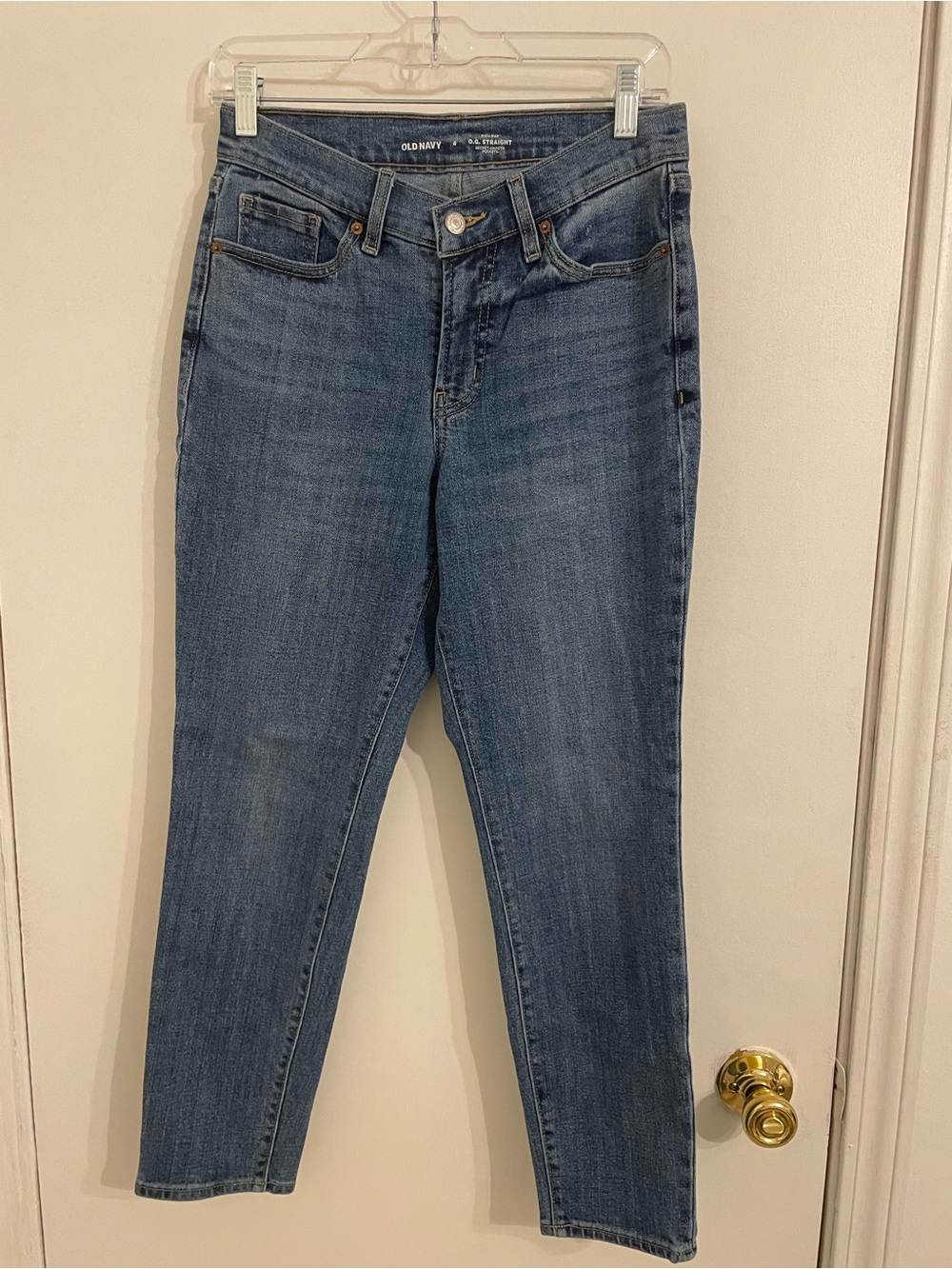 Old Navy Blue Ankle Cropped Straight Jeans